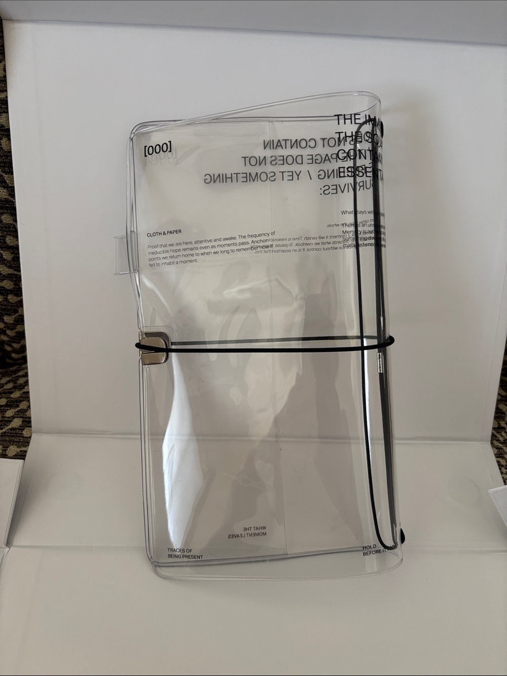 Cloth & Paper Standard Travelers Notebook or A5 Slim Sz Clear Cover Black Detail - Picture 2 of 8